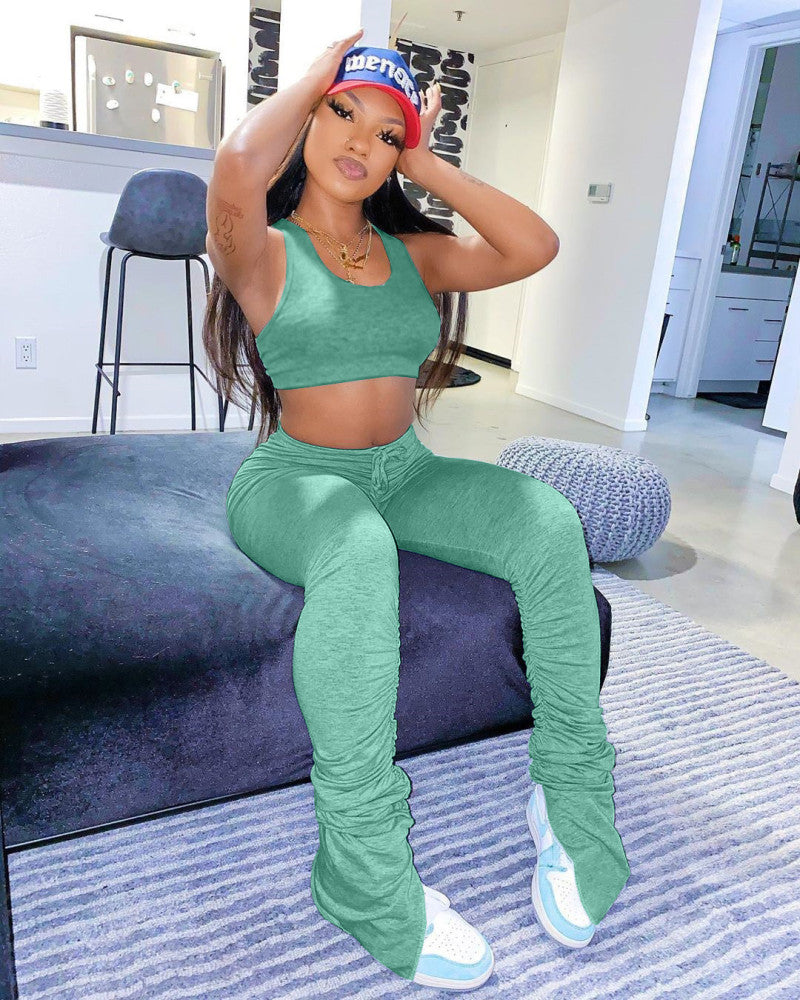 Tank Top and Stacked Pants Sets