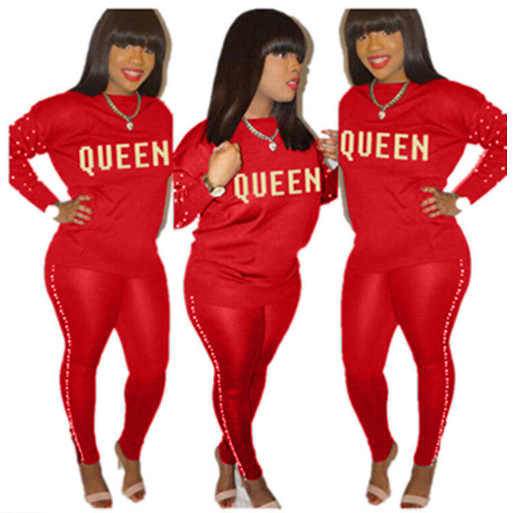 “Queen” beaded Pants Set