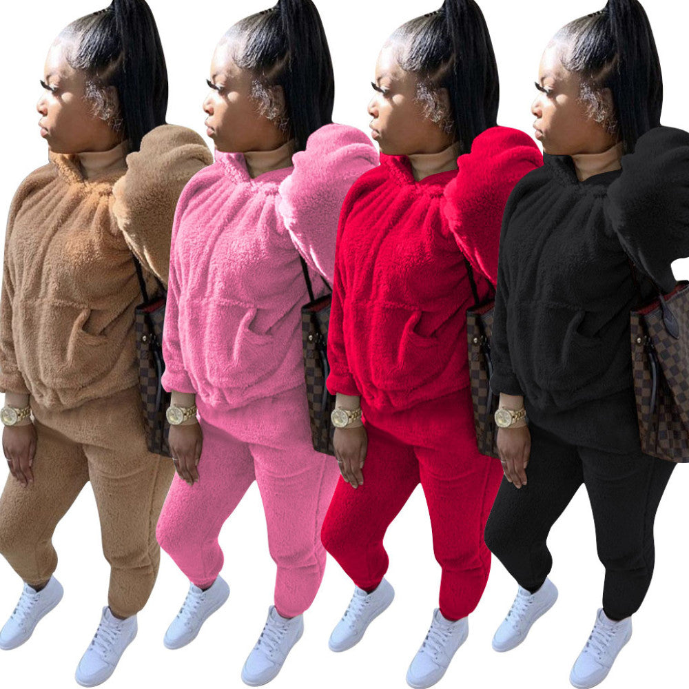 Plush Hoodie Two Piece set