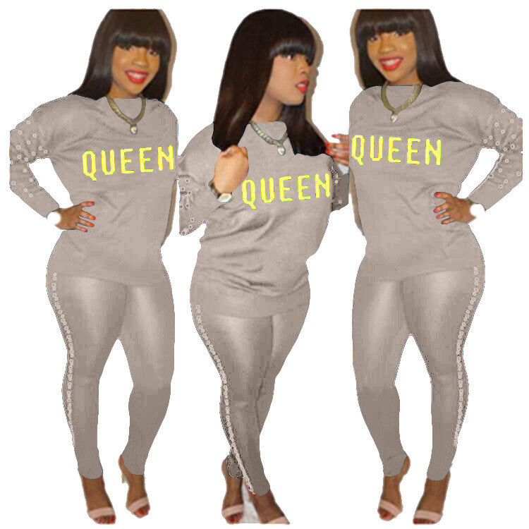“Queen” beaded Pants Set