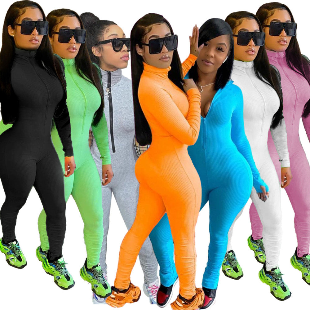 Sexy Tights Zipper Jumpsuit