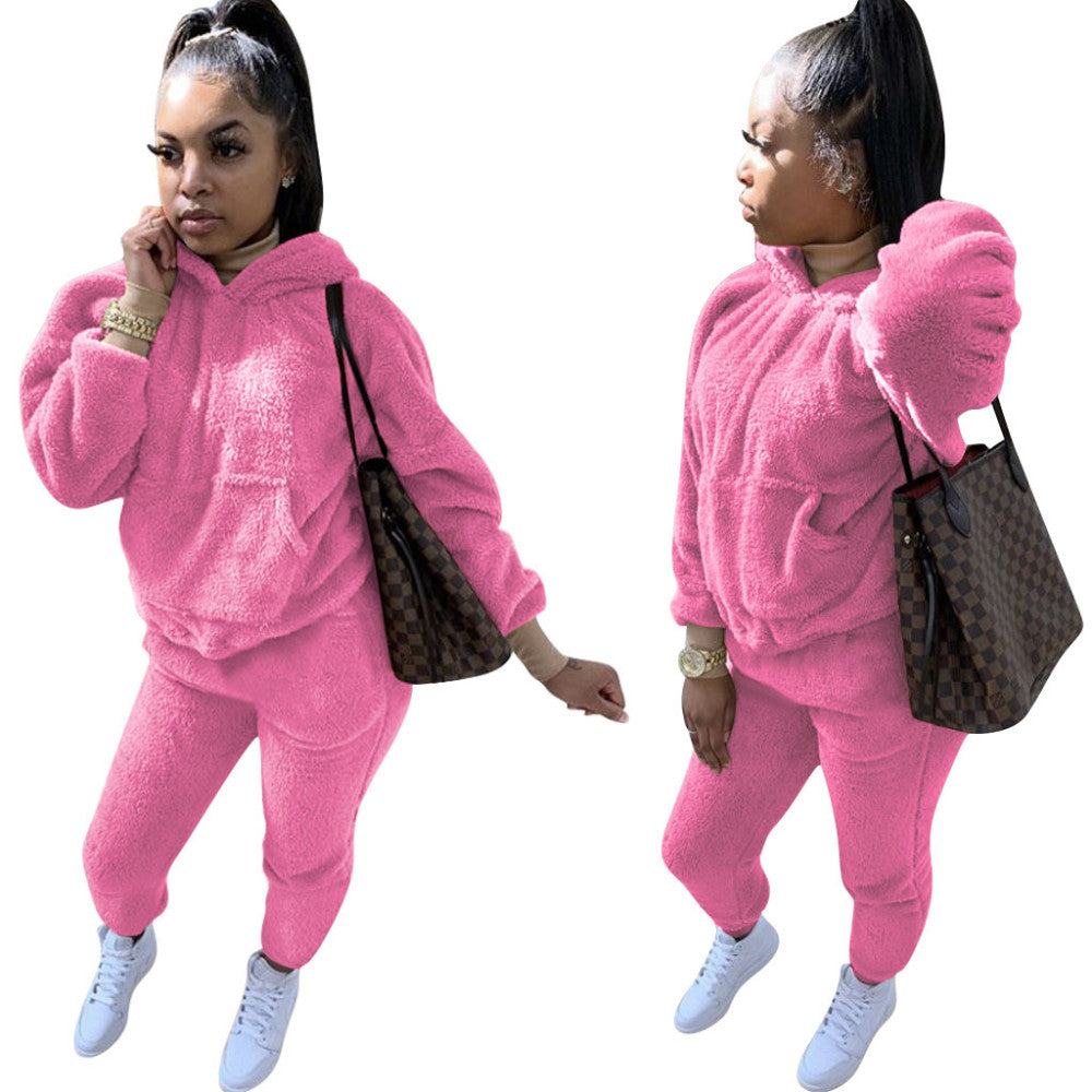Plush  Hoodie Two Piece set