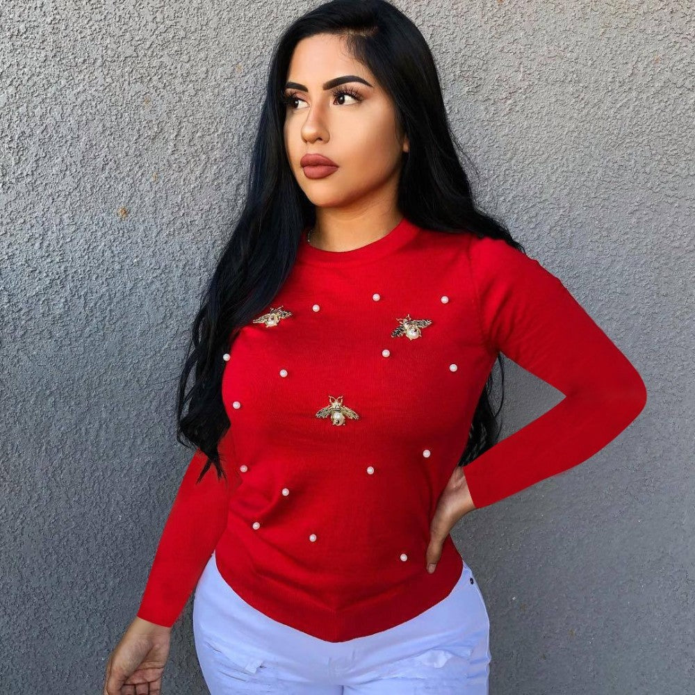 Pearls & Bee’s Wool Sweater