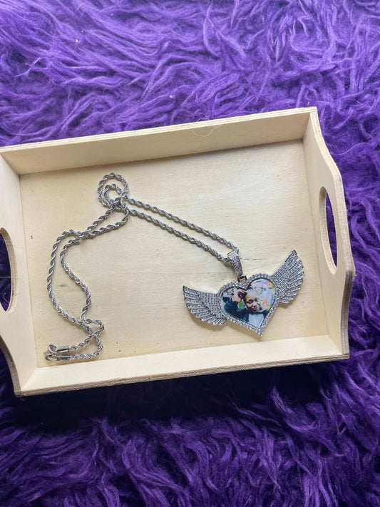 Fab Bling Heart Wing Necklaces